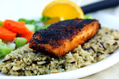 Blackened Salmon with Wild Rice - Blackened Salmon with Wild Rice