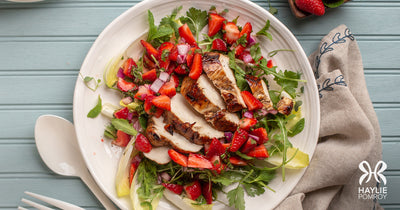 Balsamic Grilled Chicken Salad with Strawberry-Mint Salsa - Balsamic Grilled Chicken Salad with Strawberry-Mint Salsa