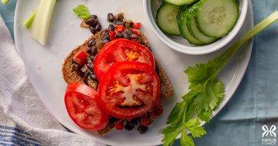 Black Bean and Tomato Toast - Black Bean and Tomato Toast