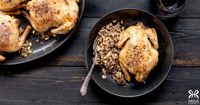 Cornish Game Hens with Mushroom-Quinoa Stuffing - Cornish Game Hens with Mushroom-Quinoa Stuffing