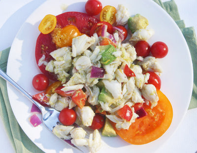 Crab, Avocado, & Tomato Salad w/ Lemon-Basil Dressing - Crab, Avocado, & Tomato Salad w/ Lemon-Basil Dressing