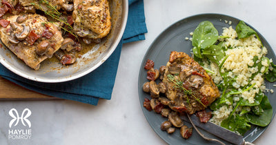 Creamy Bacon Mushroom Chicken Thighs - Creamy Bacon Mushroom Chicken Thighs