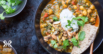 Curried Chickpeas with Spinach and Tomatoes - Curried Chickpeas with Spinach and Tomatoes