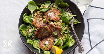 Curried Quinoa with Seasoned Pork Medallions - Curried Quinoa with Seasoned Pork Medallions