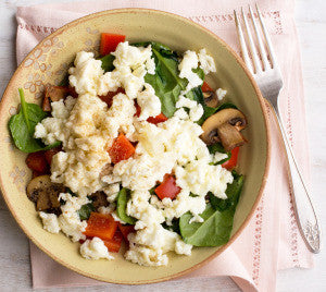 Egg White Scramble w/ Red Pepper, Spinach & Mushrooms - Egg White Scramble w/ Red Pepper, Spinach & Mushrooms