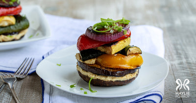 Lemon Hummus Veggie Stack - Lemon Hummus Veggie Stack