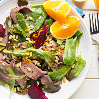 Roast Beef, Beet and Romaine Salad with Orange Vinaigrette - Roast Beef, Beet and Romaine Salad with Orange Vinaigrette