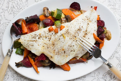 Dover Sole With Roasted Veggies - Dover Sole With Roasted Veggies