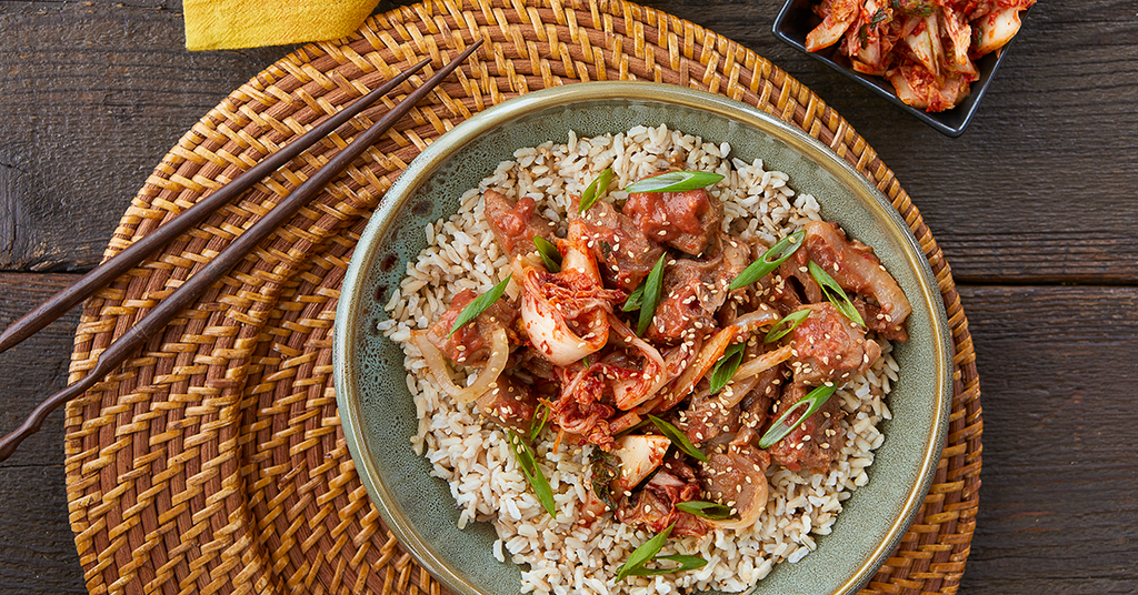 Korean BBQ Bowl with Jackfruit and Rhubarb Sauce
      
      
      
        – Haylie Pomroy