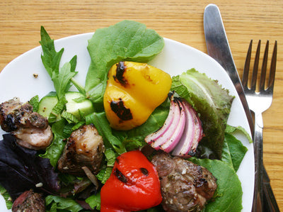 Lamb Souvlaki Salad - Lamb Souvlaki Salad