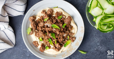 Lebanese Beef with Hummus - Lebanese Beef with Hummus