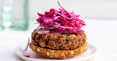 Mediterranean Veggie Burgers with Aioli Slaw - Mediterranean Veggie Burgers with Aioli Slaw