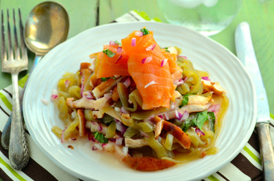 Spinach Fettuccine and Shiitake Mushroom Salad - Spinach Fettuccine and Shiitake Mushroom Salad