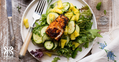 Pineapple-Cucumber Salad with Sea Bass - Pineapple-Cucumber Salad with Sea Bass