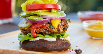 Portobello Black Bean Burgers - Portobello Black Bean Burgers