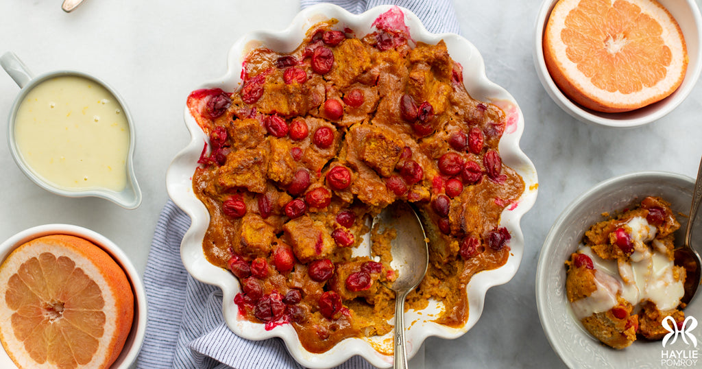Cranberry-Pumpkin Bread Pudding
      
      
      
        &ndash; Haylie Pomroy