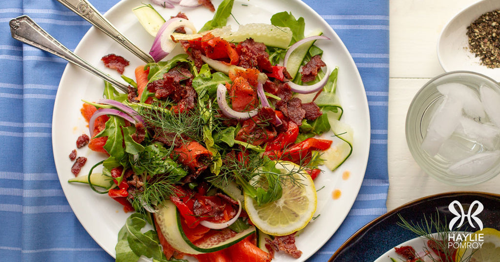 Smoked Salmon and Bacon Salad
      
      
      
        &ndash; Haylie Pomroy