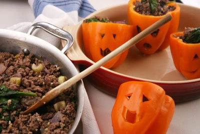 Jack O’ Lantern Stuffed Peppers - Jack O’ Lantern Stuffed Peppers