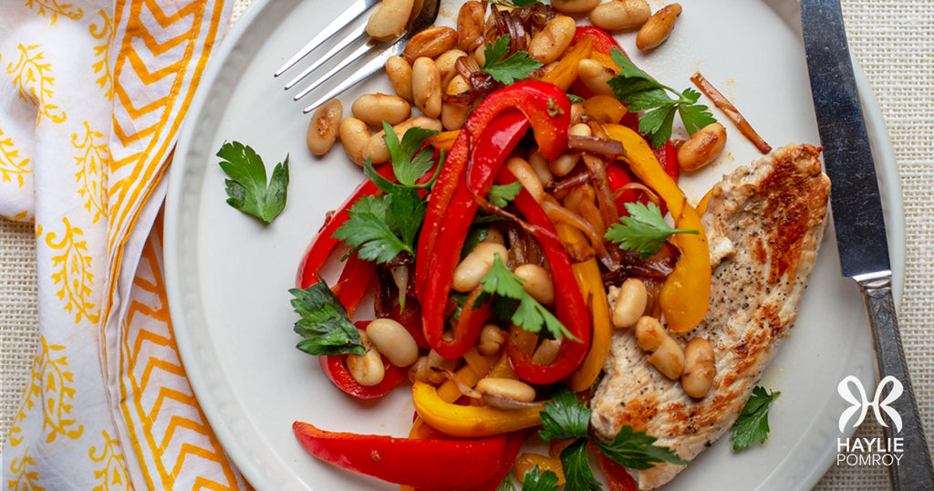 Turkey Cutlet with Sautéed Peppers and Beans
      
      
      
        &ndash; Haylie Pomroy