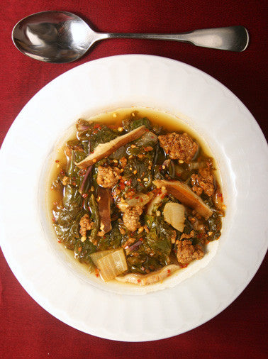 Spicy Turkey, Kale, and Mushroom Soup - Spicy Turkey, Kale, and Mushroom Soup