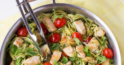 Zucchini Noodles with Cilantro Lime Chicken - Zucchini Noodles with Cilantro Lime Chicken