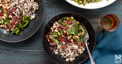 Black-eyed peas and greens - Black-eyed peas and greens