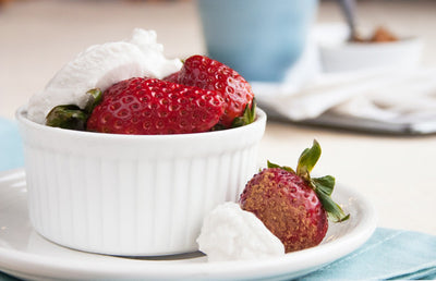 Cacao-Dusted Strawberries with Coconut Whipped Cream - Cacao-Dusted Strawberries with Coconut Whipped Cream