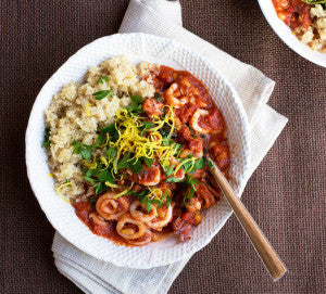 Calamari with Tomato and Basil - Calamari with Tomato and Basil