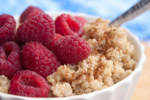 Cinnamon Breakfast Quinoa with Raspberries - Cinnamon Breakfast Quinoa with Raspberries