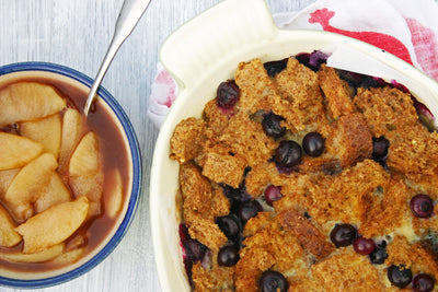 Blueberry French Toast Casserole With Apple Compote - Blueberry French Toast Casserole With Apple Compote