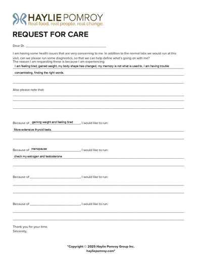 Request for Care - Request for Care