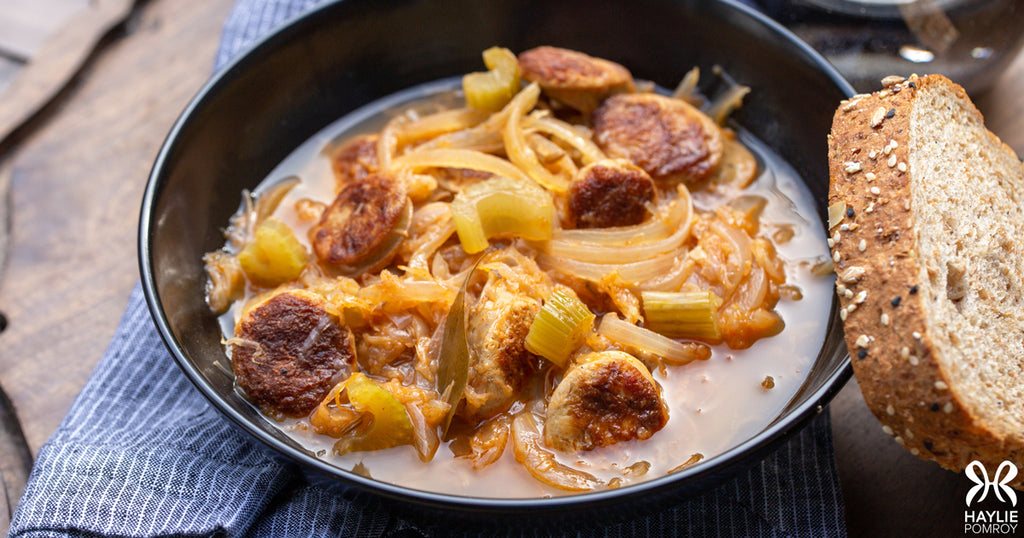 Oktoberfest Brat and Sauerkraut Soup Haylie Pomroy