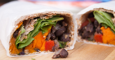 Spicy Black Bean-Sweet Potato Wrap - Spicy Black Bean-Sweet Potato Wrap