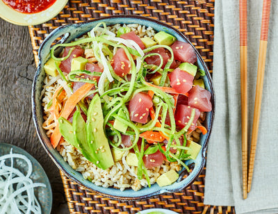 Spicy Tuna Brown Rice Poke Bowl, Video - Spicy Tuna Brown Rice Poke Bowl, Video