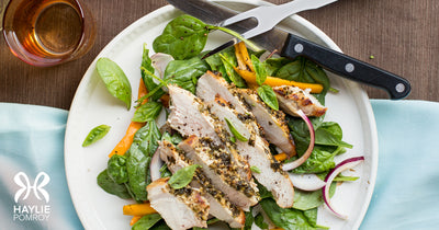 Spinach Salad with Citrus-Grilled Pork Loin - Spinach Salad with Citrus-Grilled Pork Loin