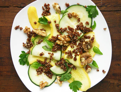 Summer Squash and Red Quinoa Salad with Walnuts - Summer Squash and Red Quinoa Salad with Walnuts