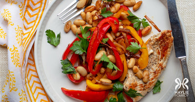 Turkey Cutlet with Sautéed Peppers and Beans - Turkey Cutlet with Sautéed Peppers and Beans