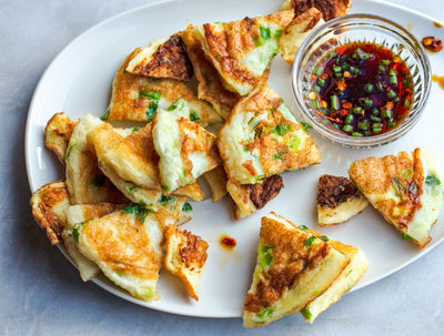Scallion Pancakes with Ginger Dipping Sauce - Scallion Pancakes with Ginger Dipping Sauce
