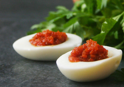 Turkish Roasted Red Pepper Eggs - Turkish Roasted Red Pepper Eggs